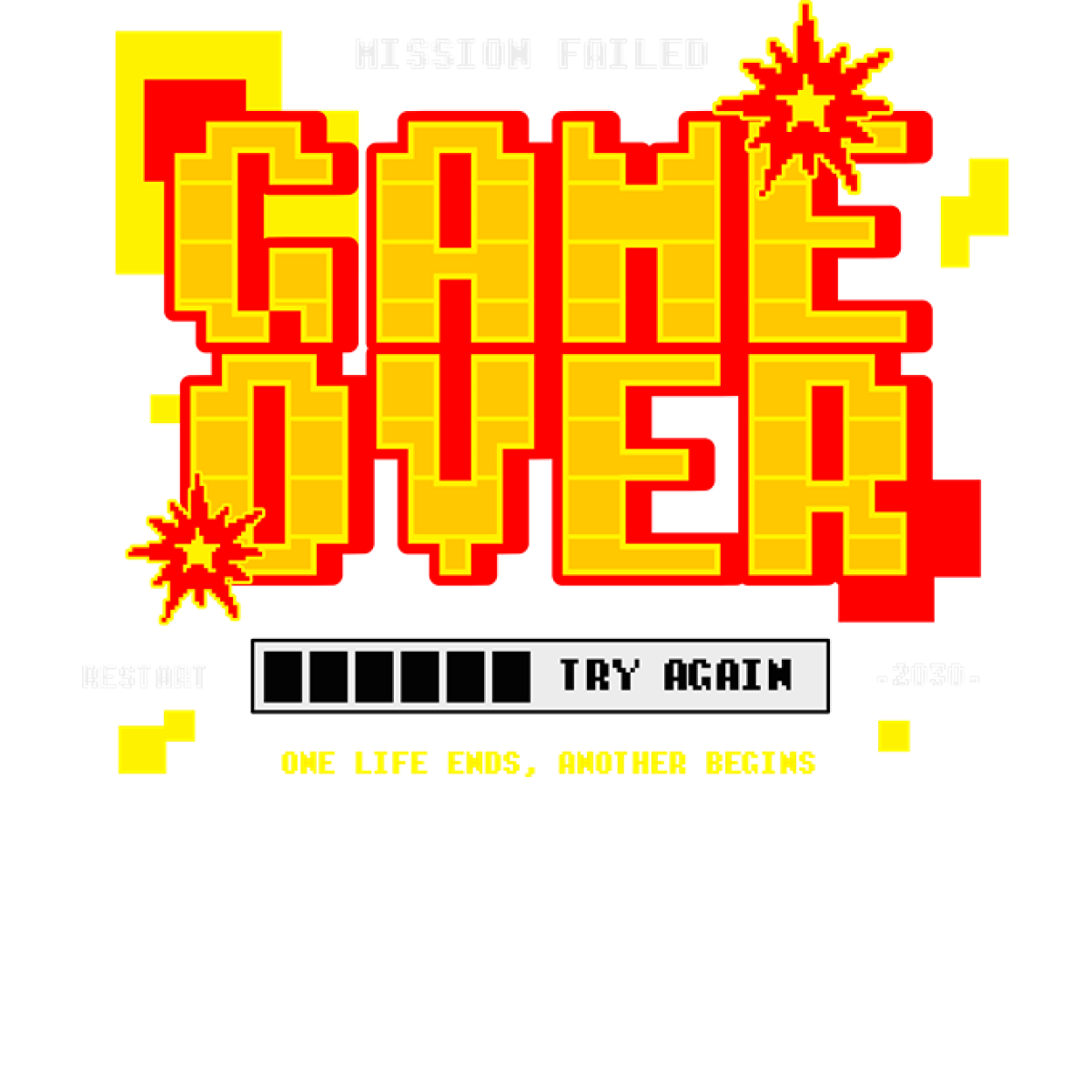 pixel art game over essai recommencer