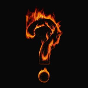 Point d interrogation en flammes