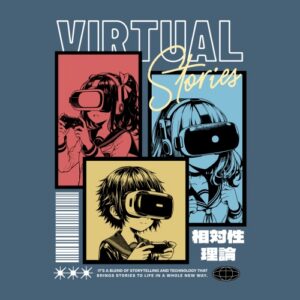 Portraits manga adolescents casques réalité virtuelle