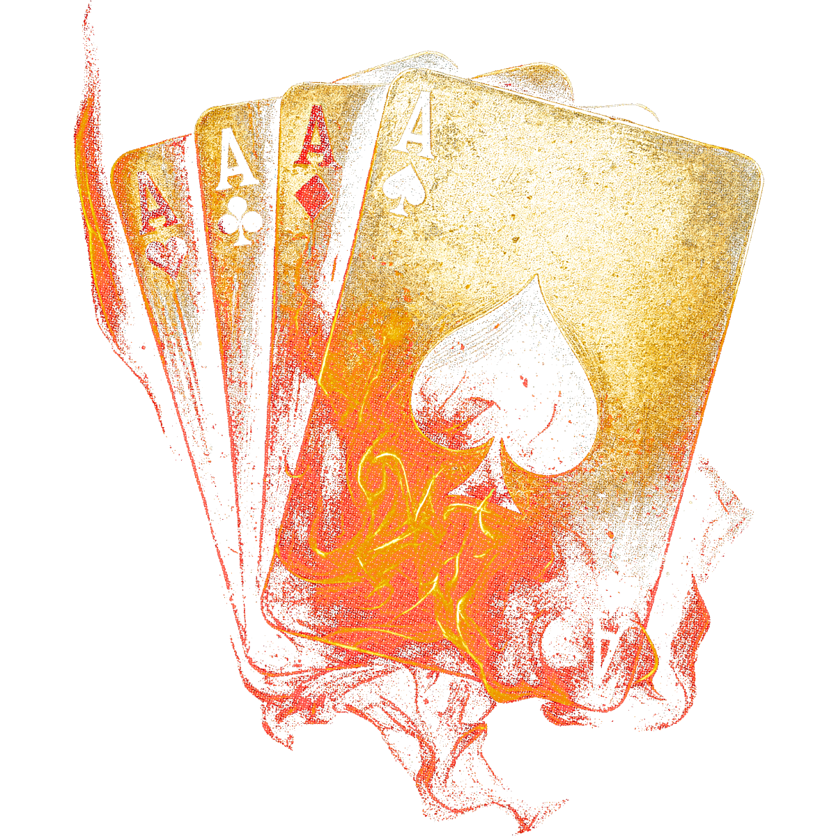 Quatre as carte flamme feu