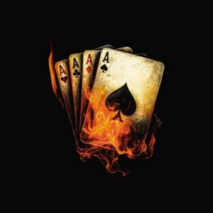 Quatre as carte flamme feu