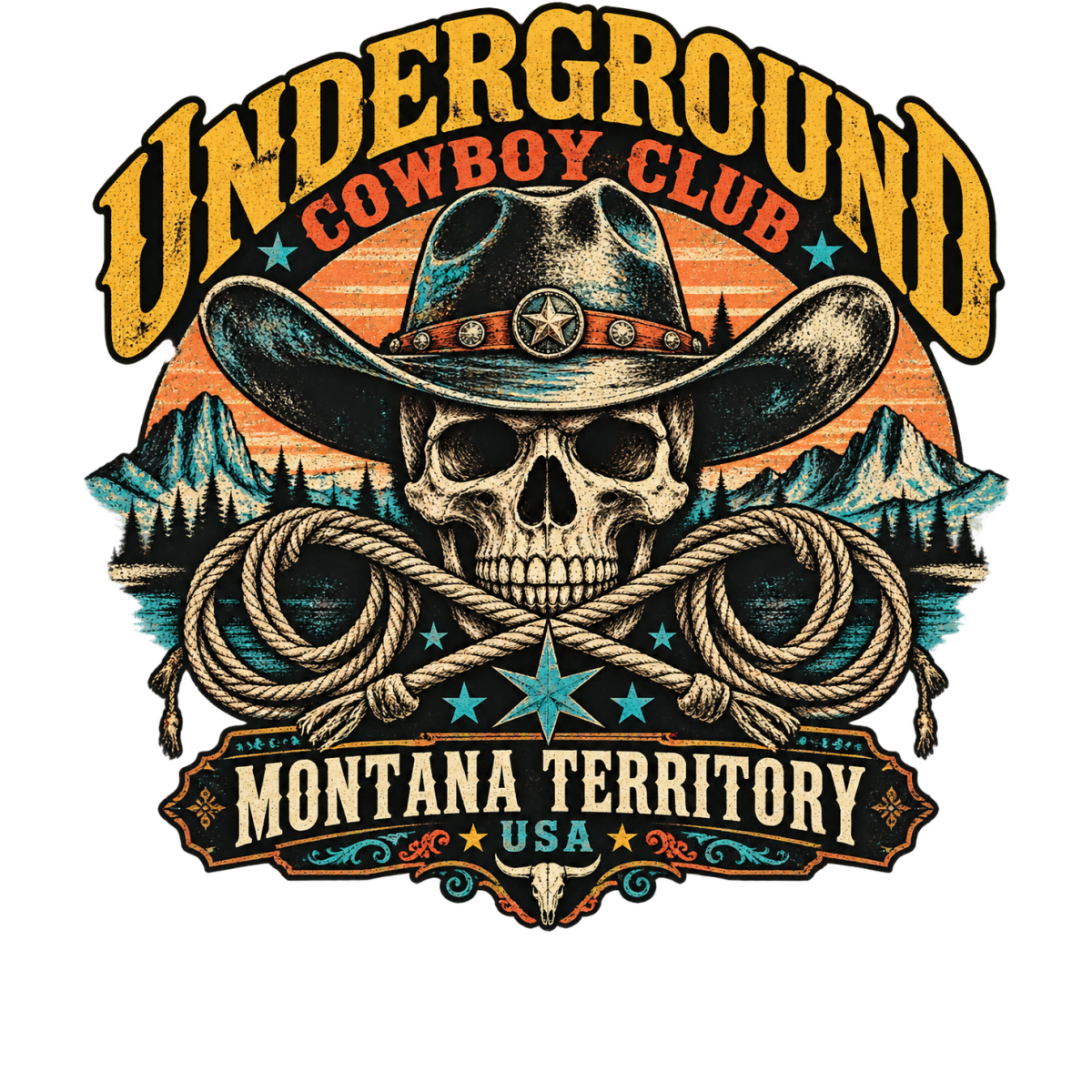 Ranch Cowboy Skull Underground