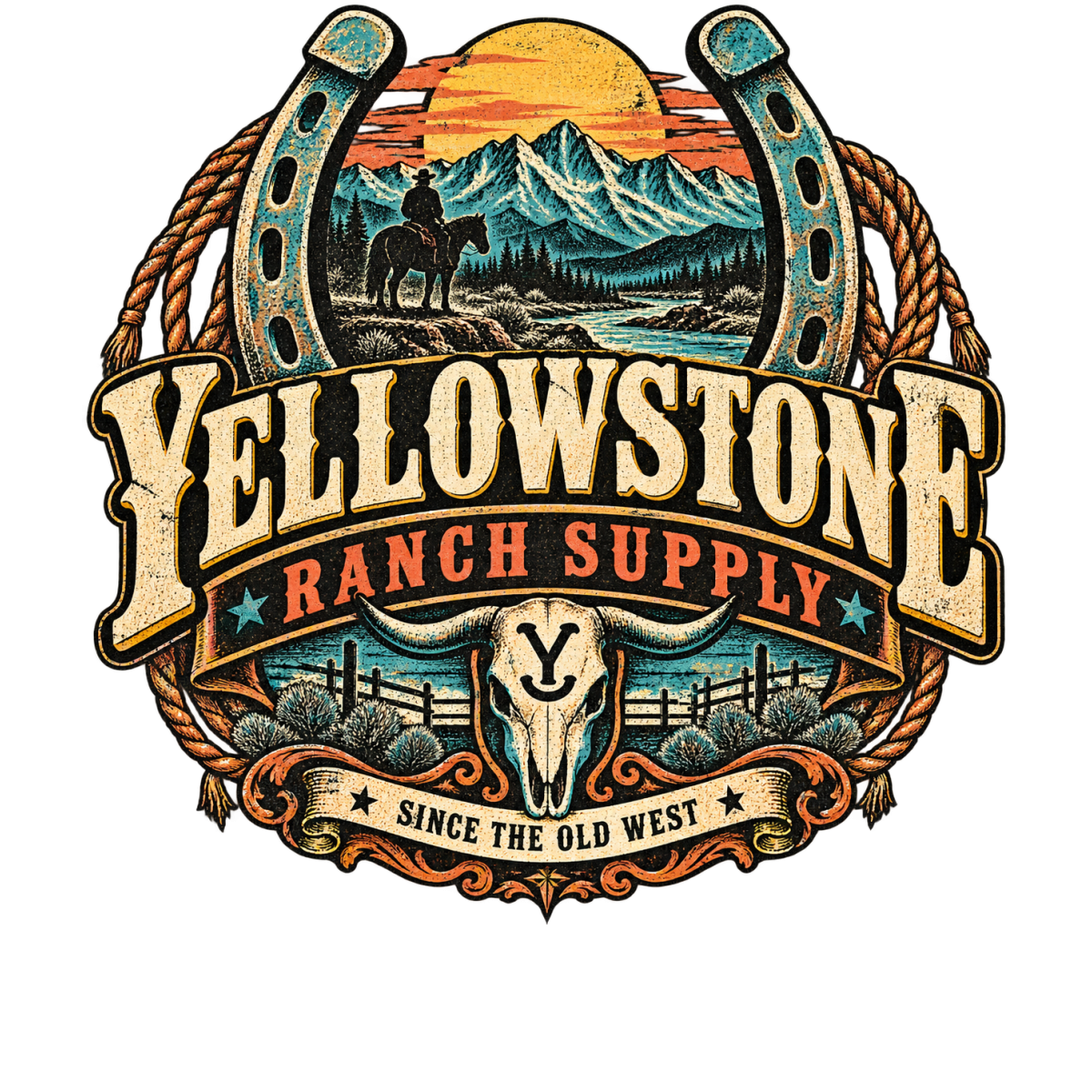 Ranch Yellowstone Horseshoe Cowboy