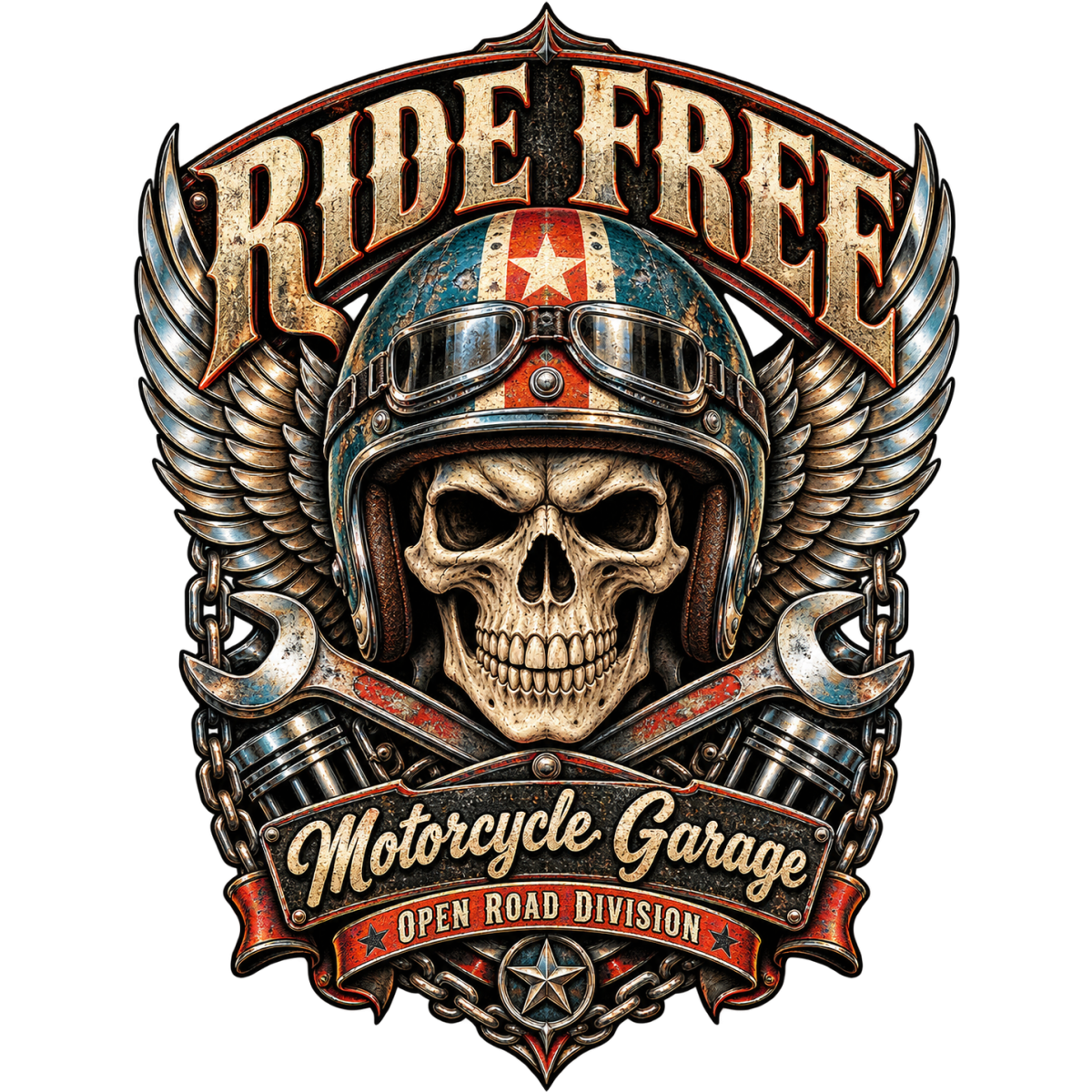 Ride Free Skull Garage