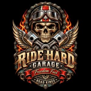 Ride Hard Garage Skull