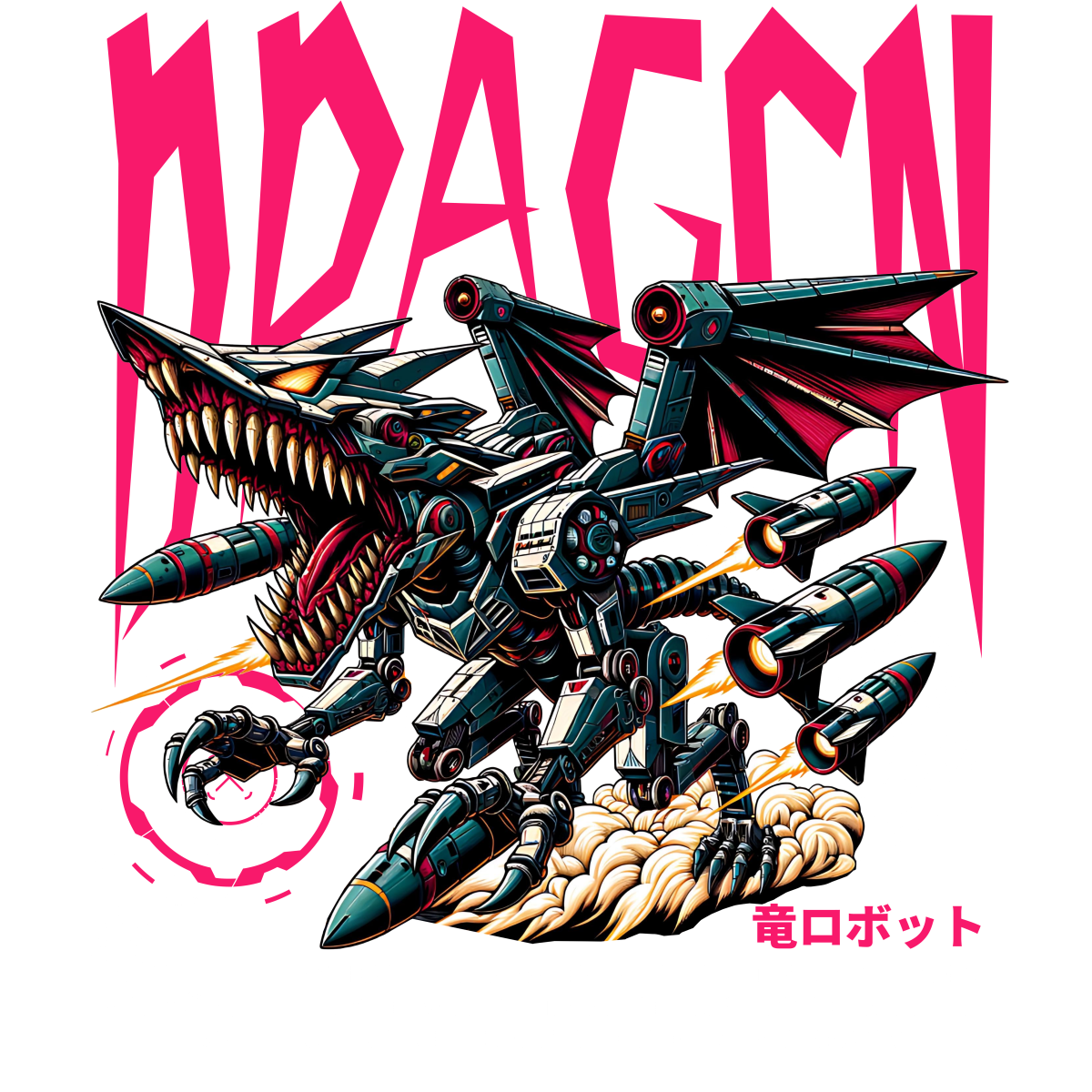 robot guerrier ailé style dragon