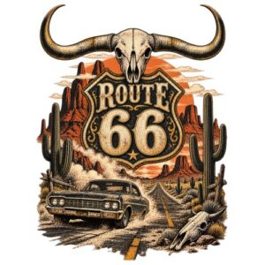 Route66 Embleme Western Crane Vintage