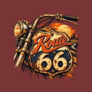Route66 Guidon Moto Paysage Desert