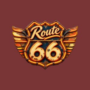 Route66 Neon Ailes Metal Vintage