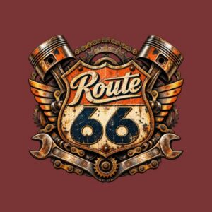 Route66 Pistons Engrenages Metal Rouille