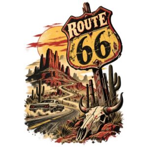 Route66 Roadtrip Montagnes Voiture Retro
