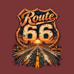 Route66 Route Asphalte Soleil Couchant