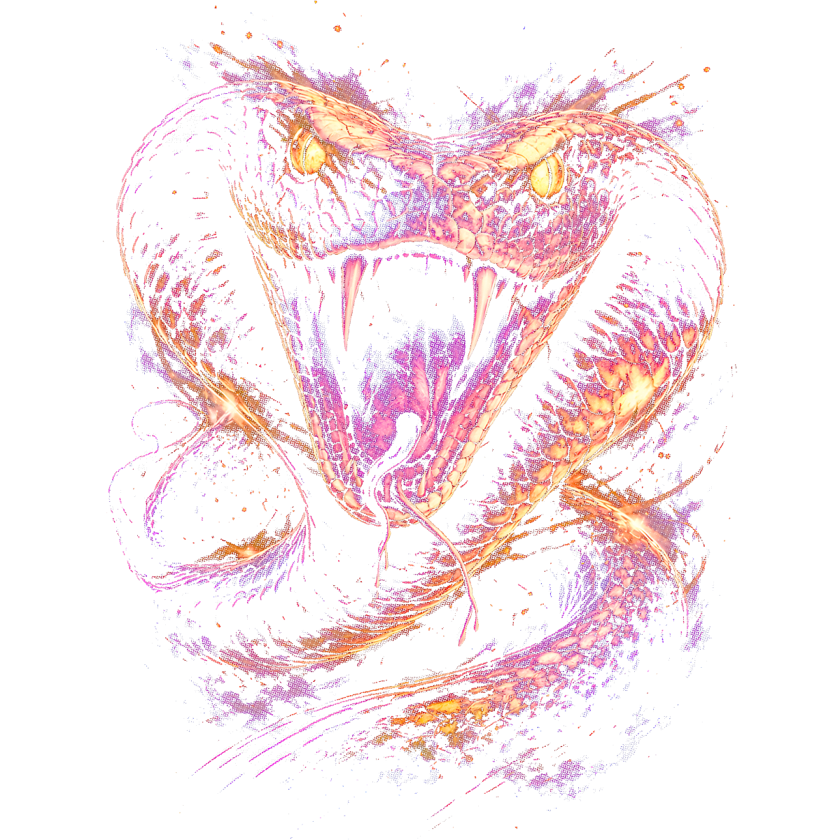 Serpent venimeux bouche ouverte agressive