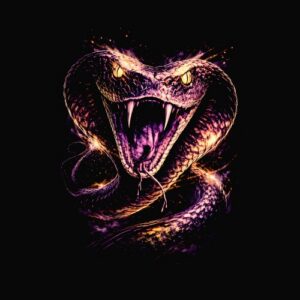 Serpent venimeux bouche ouverte agressive