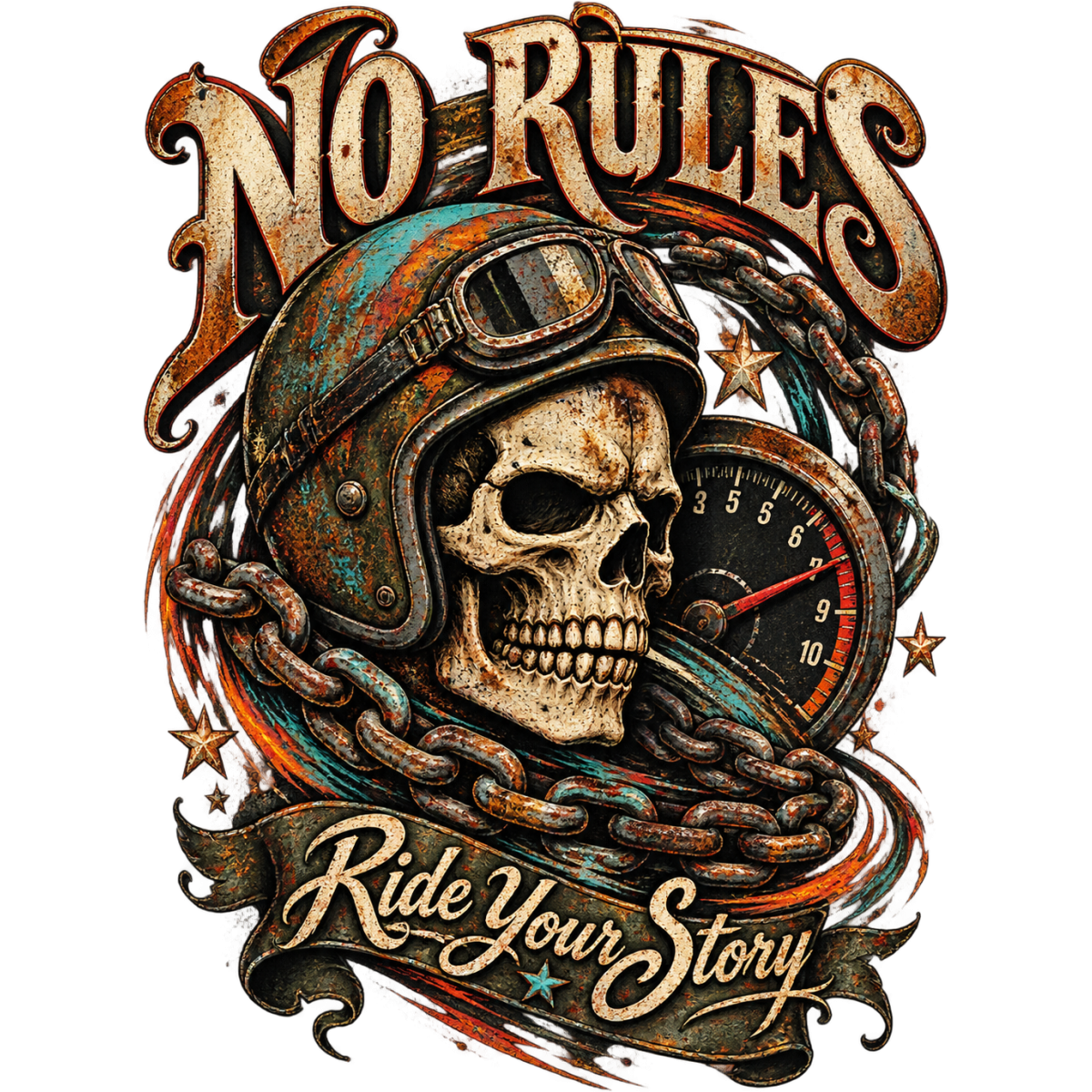 Skull Biker No Rules