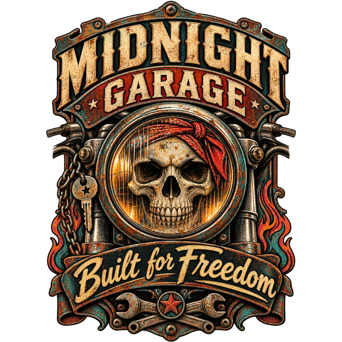 Skull Midnight Garage Freedom