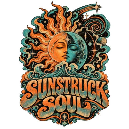 Soleil et lune visage fusionnés
