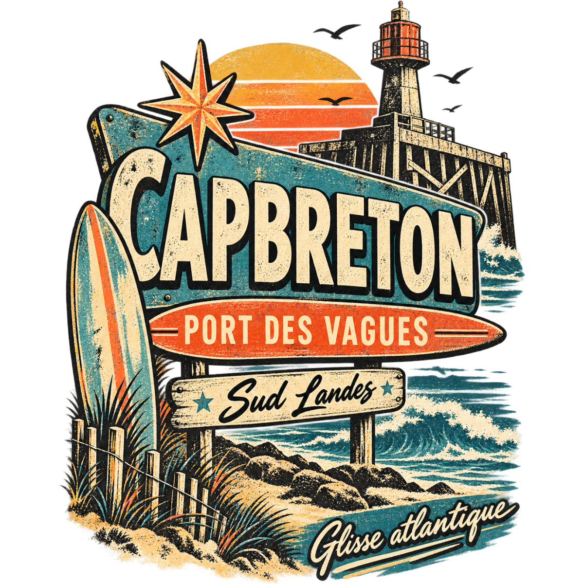 Surf Capbreton Port Vagues