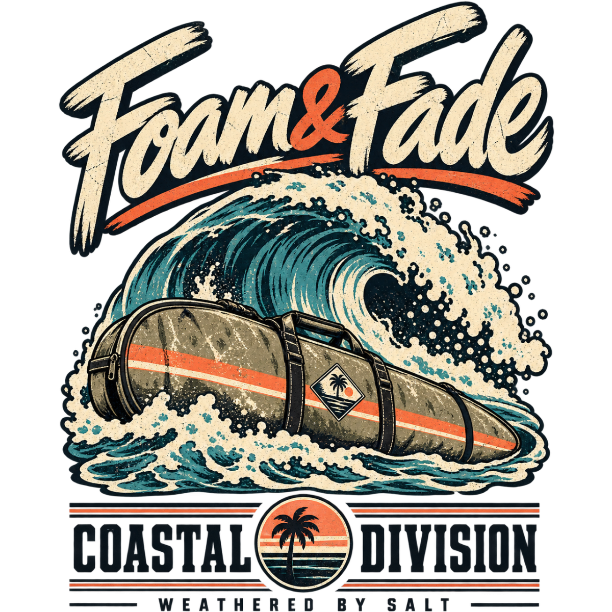 Surf Vague Housse Ecume Retro