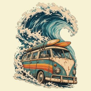 Surfing Van Combi vintage