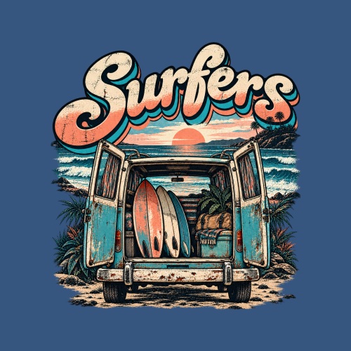 Surfvanvintage Hayon Ouvert Planches Ocean