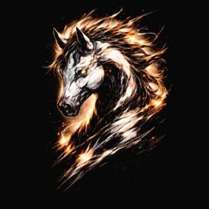Tête de cheval blanc feu lumineux