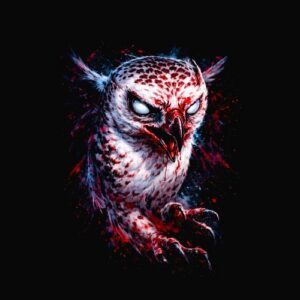 Tête de hibou aux yeux lumineux
