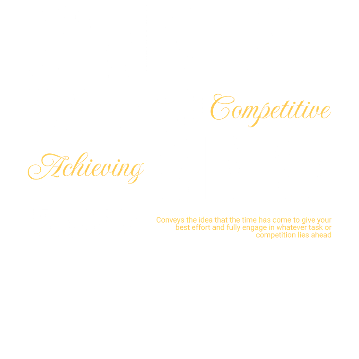 Texte calligraphié jaune sur fond blanc