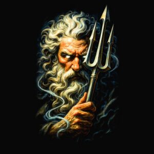 Vieil homme barbu avec trident