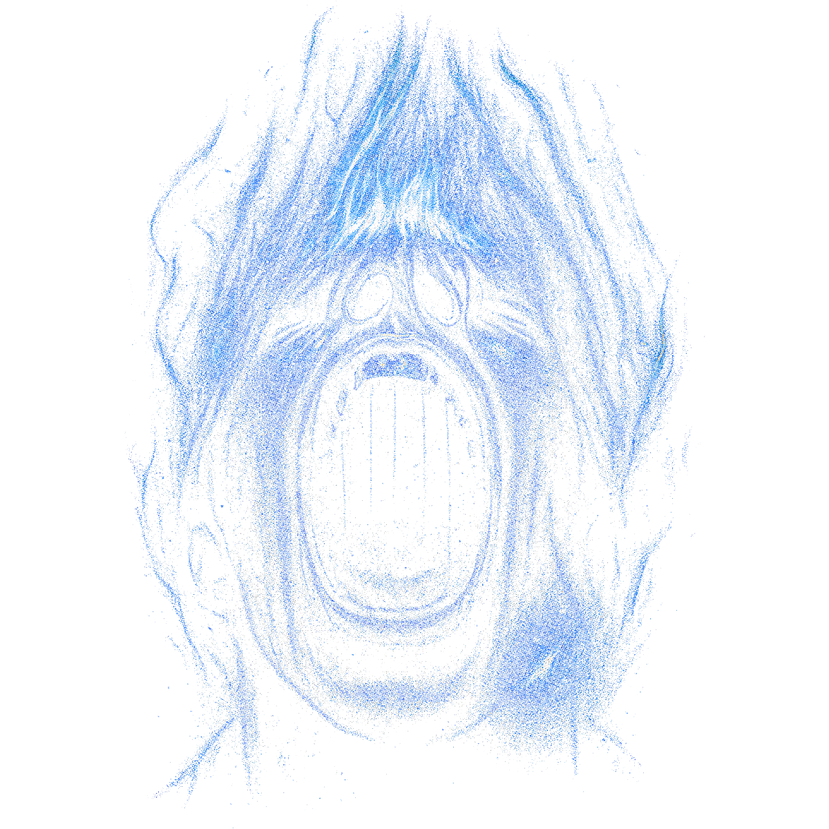 Visage criant expression de peur