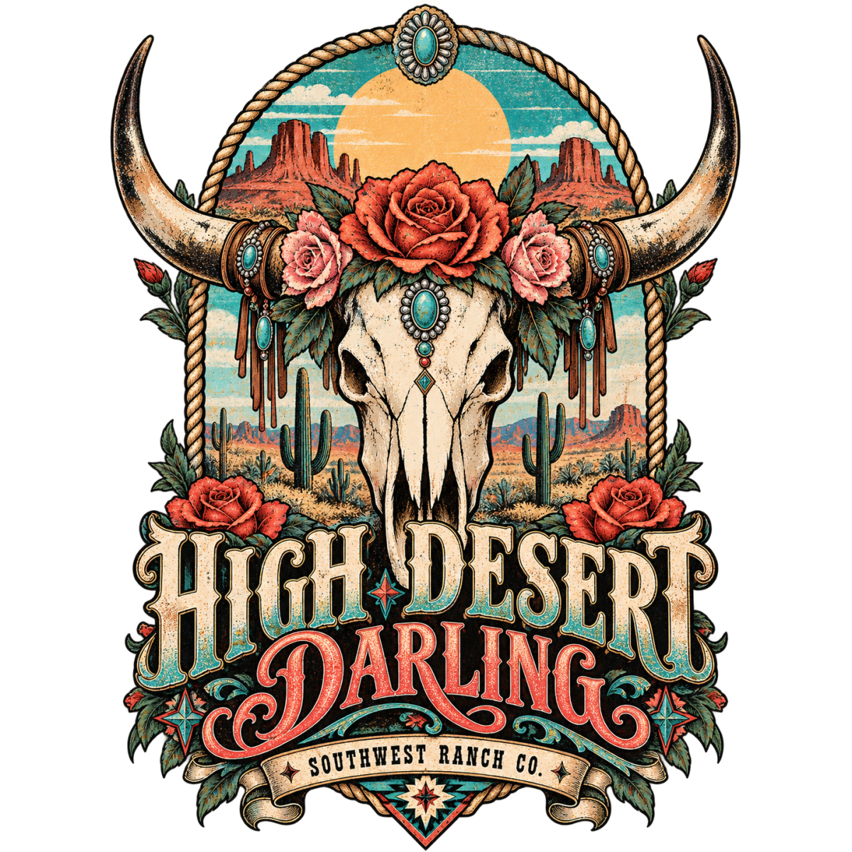 Wildwest Longhorn Desert Roses Darling