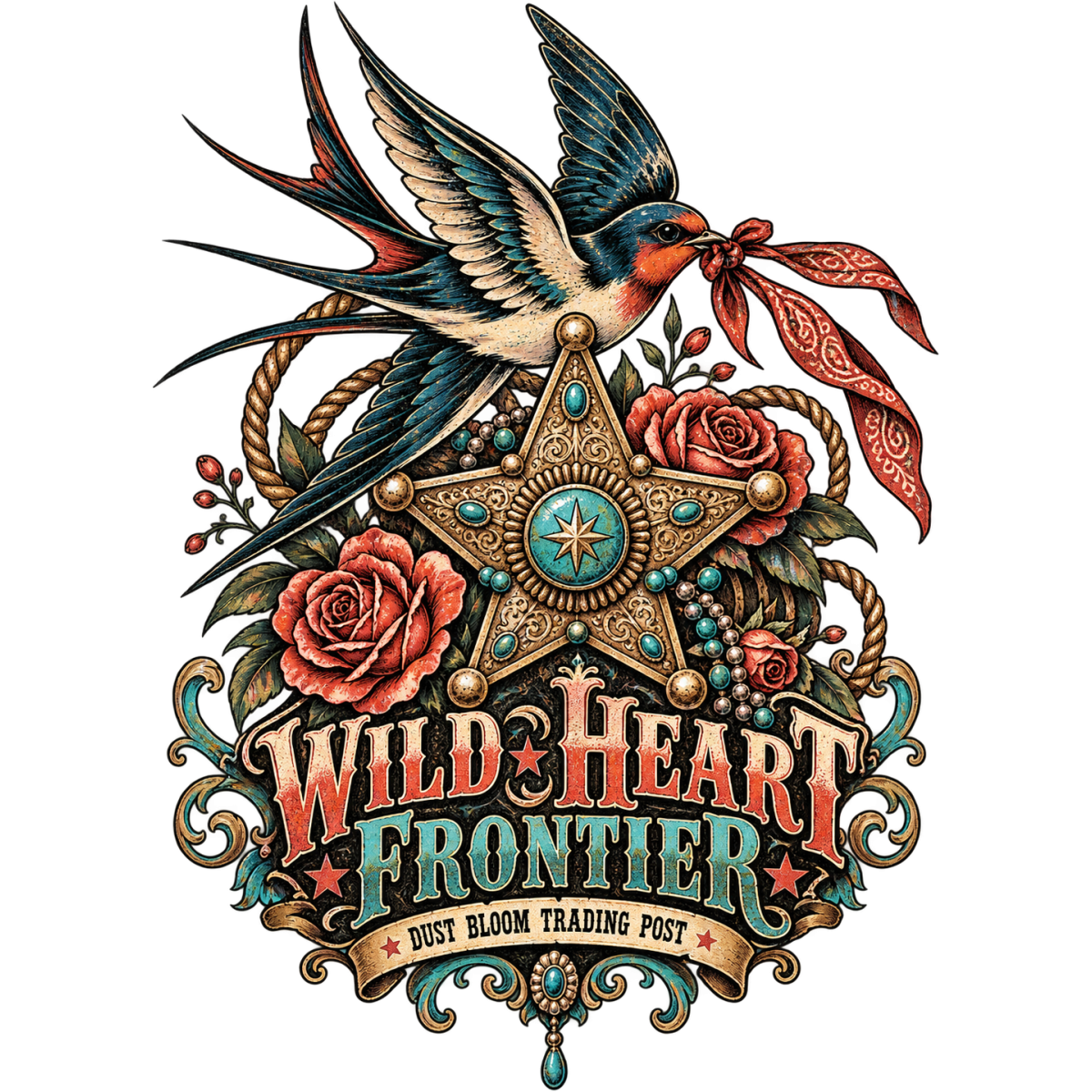 Wildwest Swallow Sheriff Rose Frontier