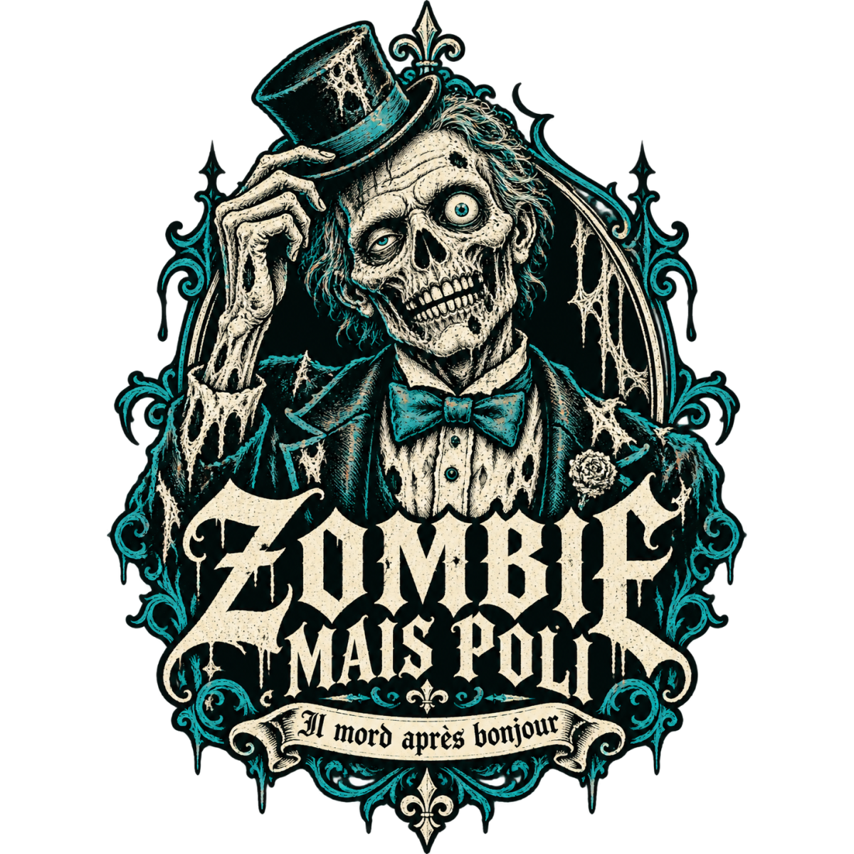 Zombie Gentleman Chapeau Salut Poli