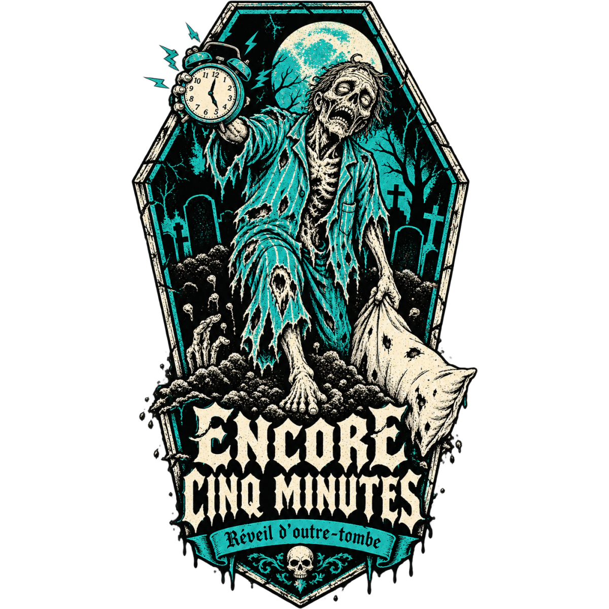 Zombie Reveil Cercueil Cinq Minutes